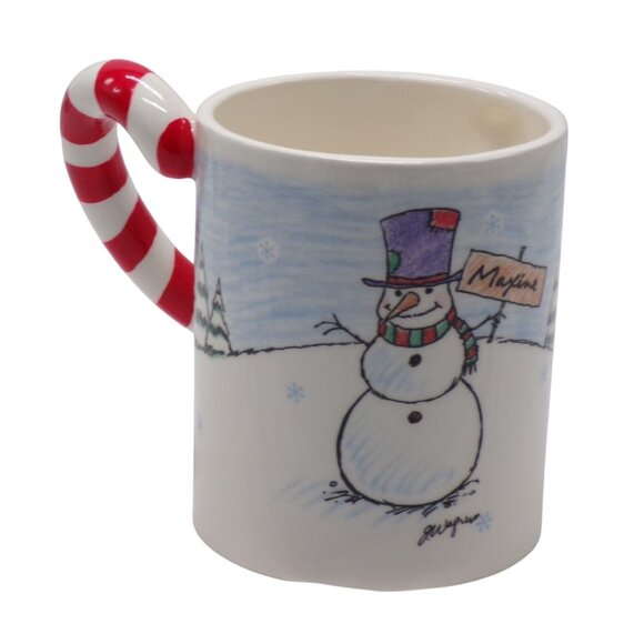 NEW Hallmark Shoebox Maxine & Floyd Red White Candy Cane Handle 3D Holiday Mug - Picture 3 of 6
